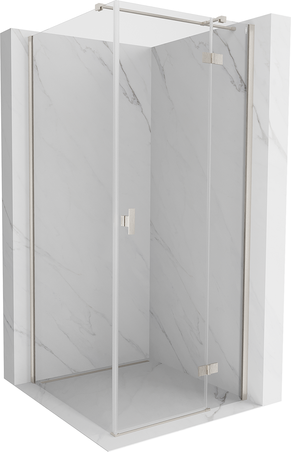 Mexen Mist-H T right-hinged shower cabin 120 x 120 cm, transparent, brushed nickel - 8A5T-120-120-97-00-P